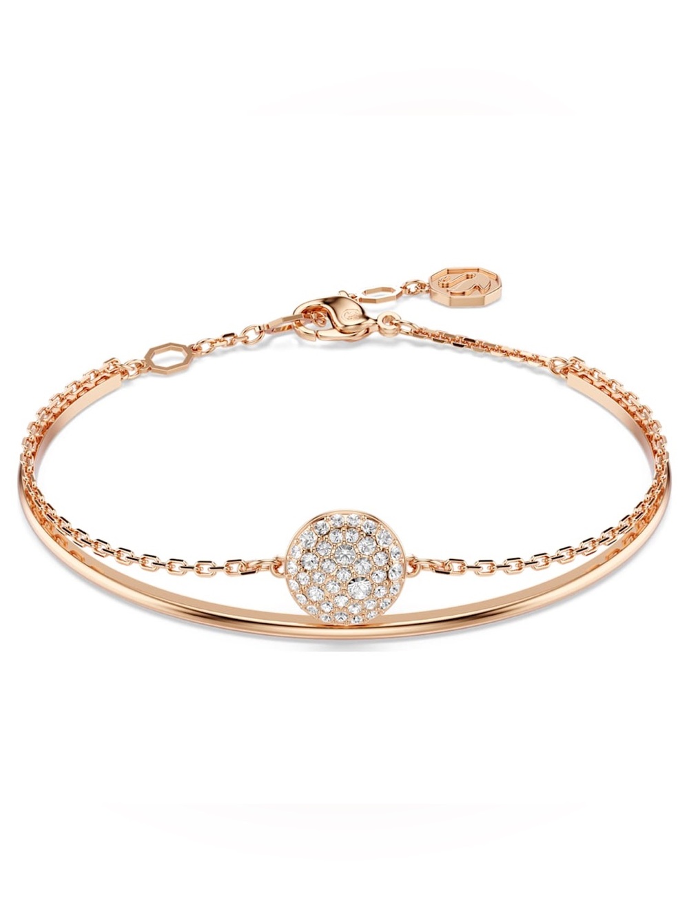 Swarovski Gold Pavé Disc Chain Bracelet